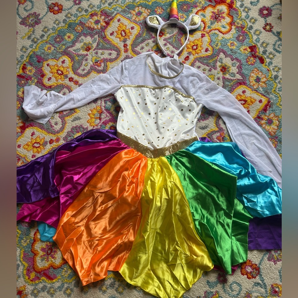 Girls rainbow unicorn costume